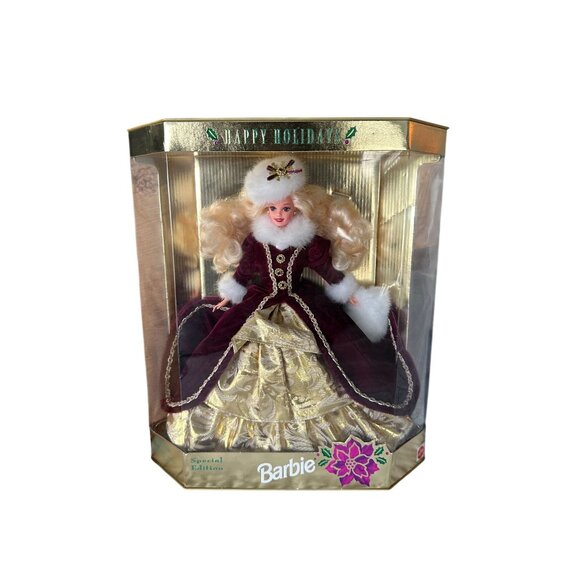 MATTEL Happy Holidays 1996 Limited Edition Blonde Barbie Doll NEW NIB - Picture 3 of 7